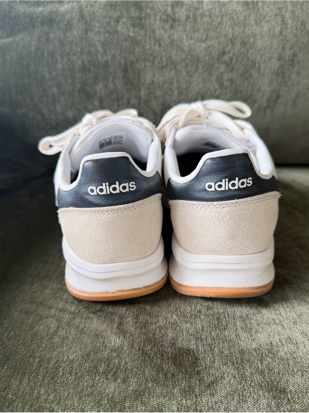 adidas White, Black & Beige Retro Runner Sneakers - Picture 3 of 5